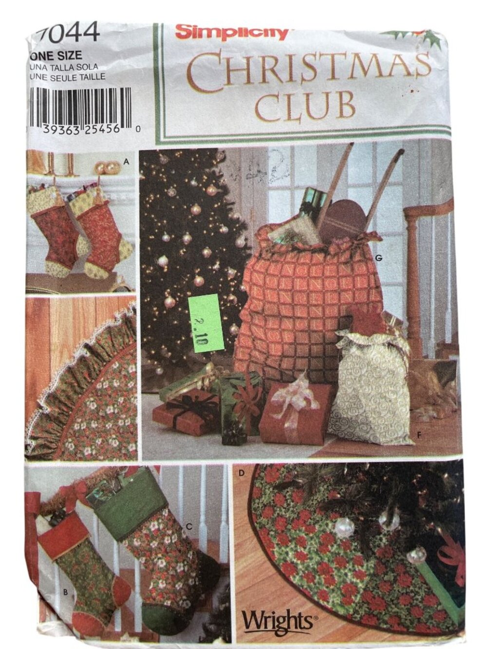 Simplicity 7044 Christmas Club Sewing Pattern One Size Holiday Decorations UNCUT